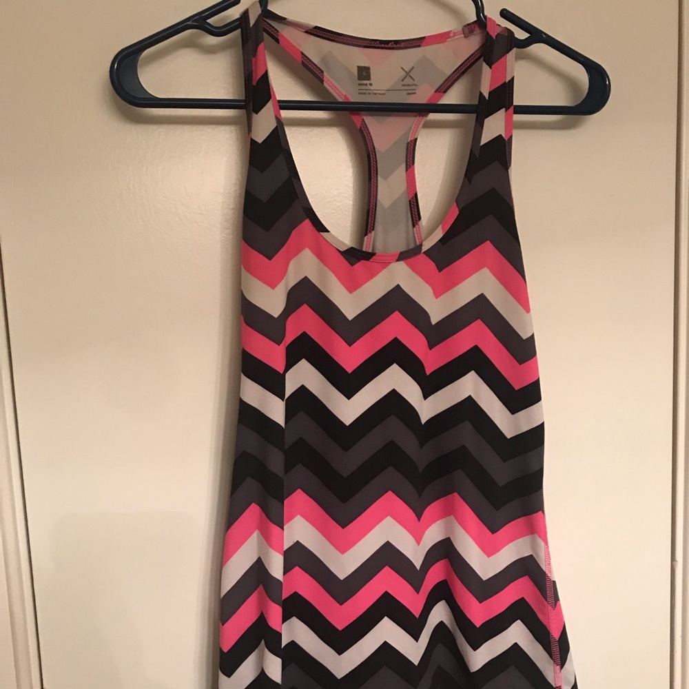 Small Workout Tank, Pink and Grey Racerback